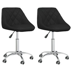 vidaXL Chaises à manger pivotantes lot de 2 noir similicuir