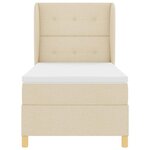 vidaXL Lit à ressorts avec matelas gris foncé 90x190 cm Crème tissu