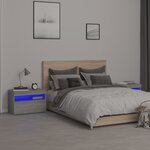 vidaXL Tables de chevet 2 Pièces et lumières LED Sonoma gris 60x35x40 cm