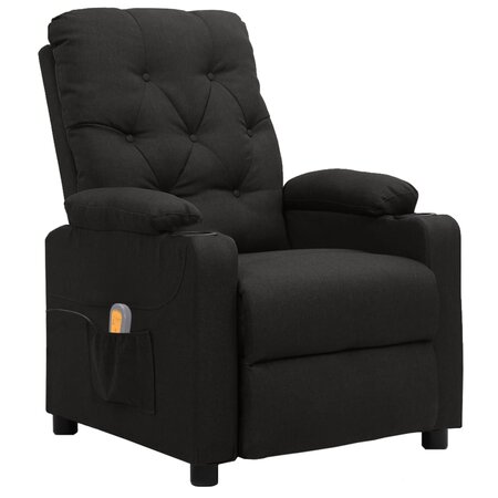 vidaXL Fauteuil de massage Noir Tissu