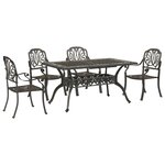 vidaXL Ensemble manger de jardin 5 Pièces bronze aluminium coulé