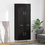 vidaXL Haut Armoire Chêne noir 69 5 x 34 x 180 cm Bois d'ingénierie