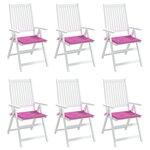 vidaXL Coussins de chaise de jardin lot de 6 rose 50x50x4 cm tissu