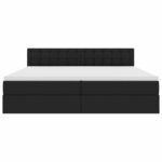 vidaXL Lit avec rangement et matelas avec matelas Noir 200 x 200 cm