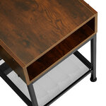 Tectake table de chevet harlow 40 5x40 5x52 5cm - bois foncé industriel