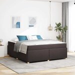 vidaXL Cadre de lit avec matelas Marron foncé 180 x 200 cm tissu