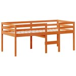 vidaXL Lit haut sans matelas cire marron 90x200 cm bois de pin massif