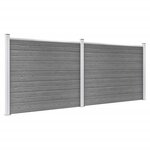 vidaXL Ensemble de panneau de clôture WPC 353x146 cm Gris