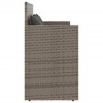 vidaXL Banc de jardin avec coussins gris résine tressée