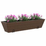 vidaXL Jardinières avec crochets 2 Pièces marron résine tressée