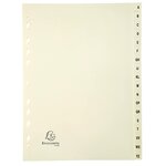 Intercalaires Imprimés Carte Peau 155g 18 Positions De A À Z - A4 - Ivoire - Exacompta