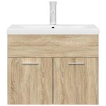 vidaXL Armoire lavabo de salle de bain et vasque et robinet intégrés