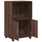 vidaXL Armoire à roulettes chêne marron 55x40x91 cm bois d'ingénierie