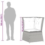 vidaXL Canapé d'angle de jardin avec coussins gris résine tressée