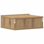 vidaXL Table de chevet flottante chêne artisanal bois d'ingénierie