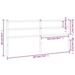 vidaXL Tête de lit métal blanc 180 cm
