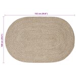 vidaXL Tapis de surface Blanc 100 x 152 cm Jute