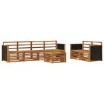 vidaXL Ensemble de canapés d'extérieur 7 Pièces Naturel