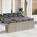 vidaXL Ensemble de canapé de jardin 7 Pièces Gris clair et gris foncé