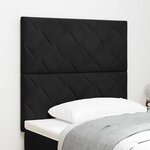 vidaXL Tête de lit Montage mural Géométrique Noir 100 cm Velours