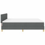 vidaXL Lit boxspring avec matelas Gris foncé 180 x 200 cm tissu