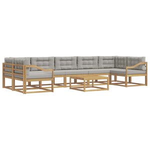 vidaXL Ensemble de canapés d'extérieur 6 Pièces Blanc et gris clair