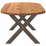 vidaXL Table à manger 220x100x74 cm bois de chêne massif ovale