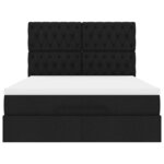 VidaXL Cadre de lit ottoman avec matelas noir 140x190 cm tissu