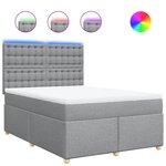 vidaXL Sommier à lattes de lit avec matelas Gris clair 140x190cm Tissu