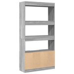 vidaXL Buffet haut sonoma gris 92x33x180 cm bois d'ingénierie