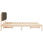 vidaXL Cadre de lit avec tête de lit rembourrée Taupe 140 x 200 cm