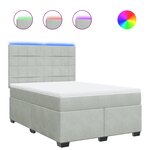 vidaXL Sommier à lattes de lit et matelas Gris clair 140x190cm Velours