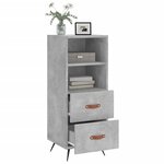 vidaXL Buffet Gris béton 34 5x34x90 cm Bois d'ingénierie