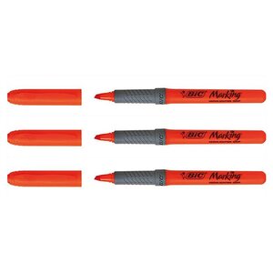 Surligneur HIGHLIGHTER GRIP Pointe Biseau Moyenne Orange x 3 BIC