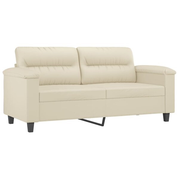 vidaXL Canapé à 2 places Crème 140 cm Similicuir