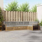 vidaXL Ensemble de canapés d'extérieur 6 Pièces Blanc et gris clair