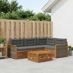 vidaXL Ensemble de canapés d'extérieur 5 Pièces Naturel et Anthracite
