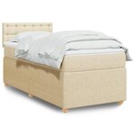 vidaXL Sommier à lattes de lit et matelas Crème 90x190 cm Tissu