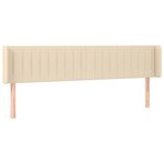 vidaXL Tête de lit avec oreilles Crème 203x16x78/88 cm Tissu