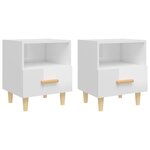 vidaXL Tables de chevet 2 Pièces blanc brillant 40x35x47 cm