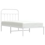 vidaXL Cadre de lit métal sans matelas avec tête de lit blanc 90x190cm