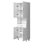 Colonne de salle de bain 4 portes - Blanc - 50 cm