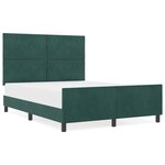 vidaXL Cadre de Lit Vert Foncé 140x190 cm Velours