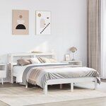 vidaXL Cadre de lit avec tête de lit sans matelas blanc 120x200 cm