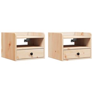 vidaXL Table de chevet avec tiroir 2 Pièces Marron 38 x 36 x 29 5 cm