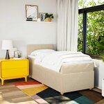 vidaXL Sommier à lattes de lit avec matelas Crème 80x200 cm Tissu