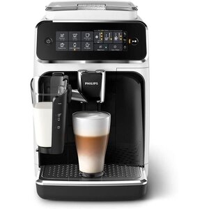 Philips ep3243/50 - machine a café automatique expresso séries 3200 lattego - 3 intensités de café - 15 bar - blanc/laqué noir