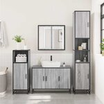 vidaXL Armoire de lavabo de salle de bain sonoma gris 90x33x60 cm