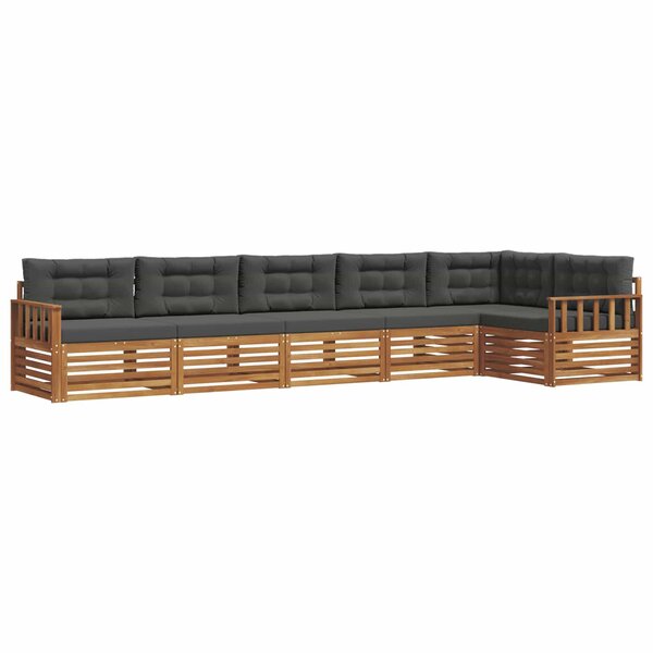 vidaXL Ensemble de canapés d'extérieur 6 pc Naturel et Anthracite