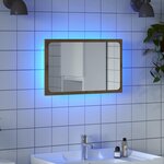 vidaXL Miroir de salle de bain avec lumière LED chêne artisanal